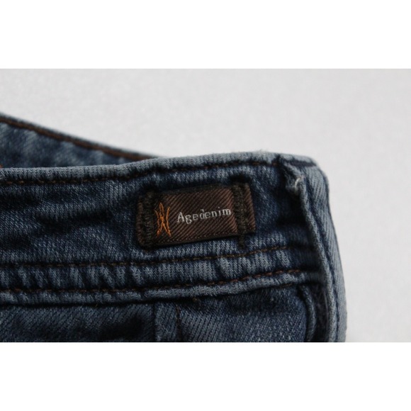 Agedenim "Well Worn" Mens 34x32 Blue Jeans Straight Fit Stretch Medium Wash - Picture 8 of 13